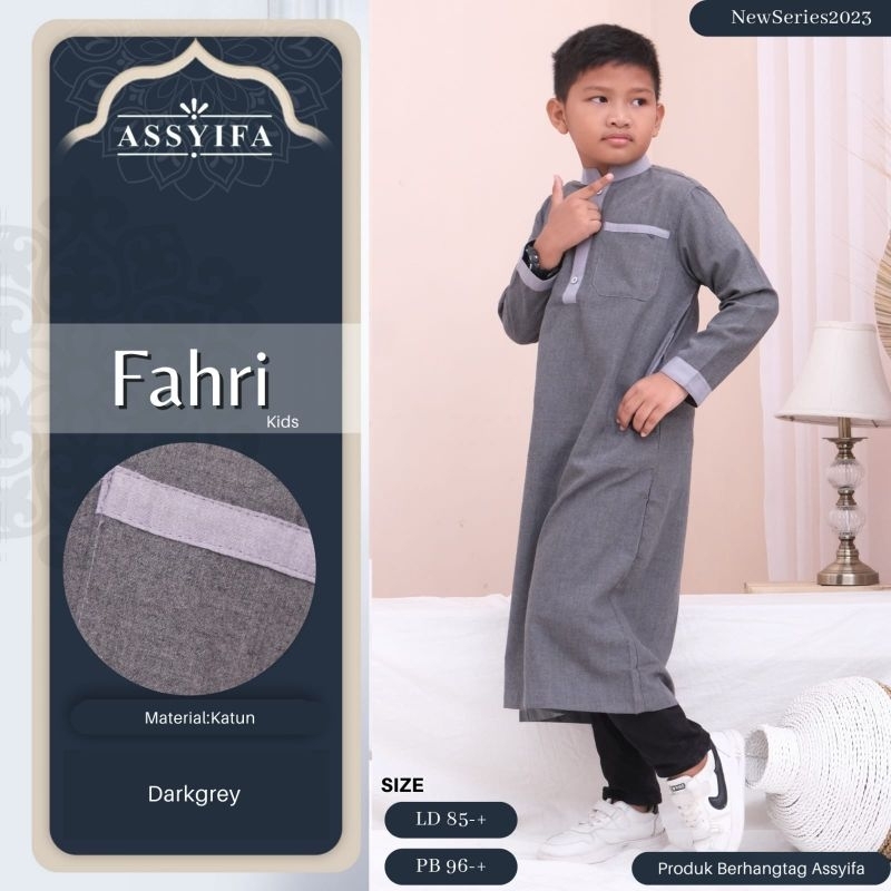 FAHRI JUBAH KIDS BY ASSYIFA | Pakaian Muslim Anak Model Jubah Bahan Katun