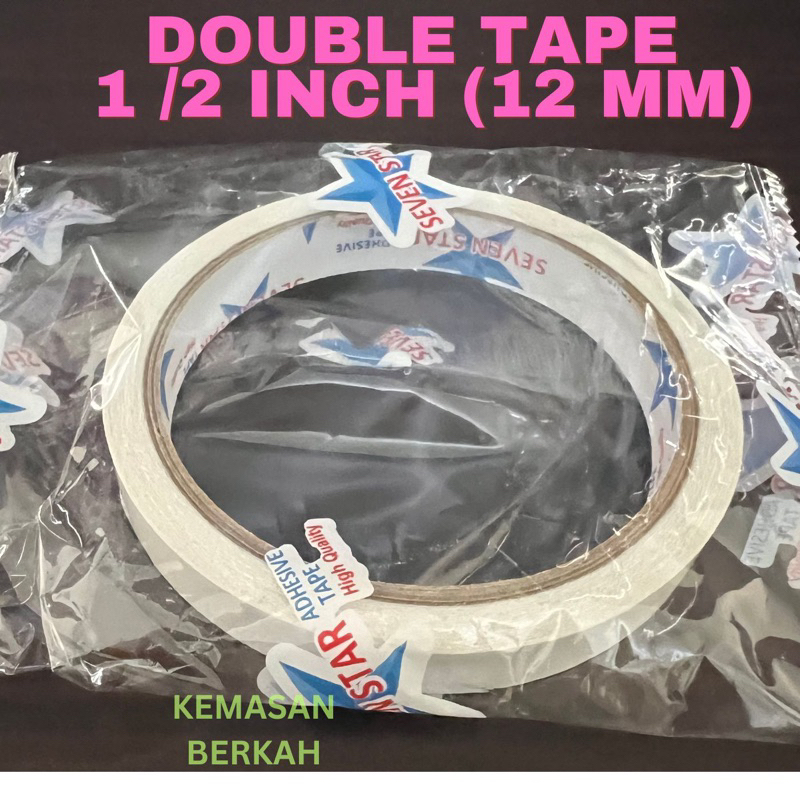 

Isolasi Double Tape SEVENSTAR 1 inch | 12 mm x 10 Yard Murah (Dijamin Rekat)