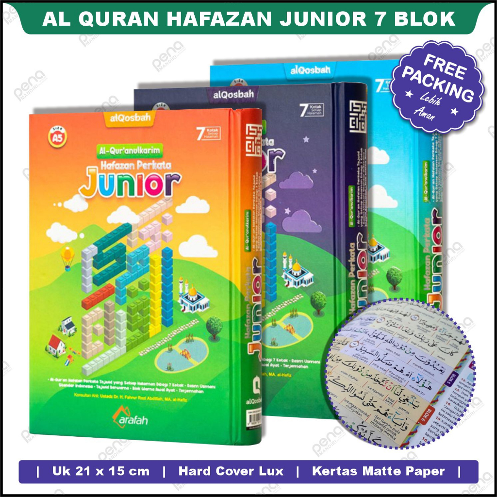 Alquran Hafazan PERKATA JUNIOR 7 Blok Warna , Al Quran Hafalan Uk A5