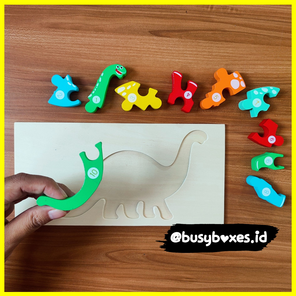 [busyboxes.id] Mainan Edukasi anak Puzzle Kayu Wooden Toys Puzzle 3D dino