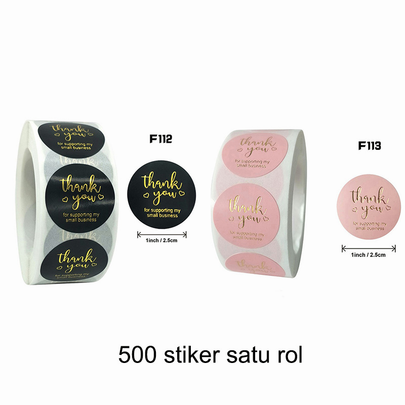 COD✨500 PCS / 1 ROLL STIKER TERIMA KASIH / STICKER THANK YOU Stiker Terima Kasih gs-1