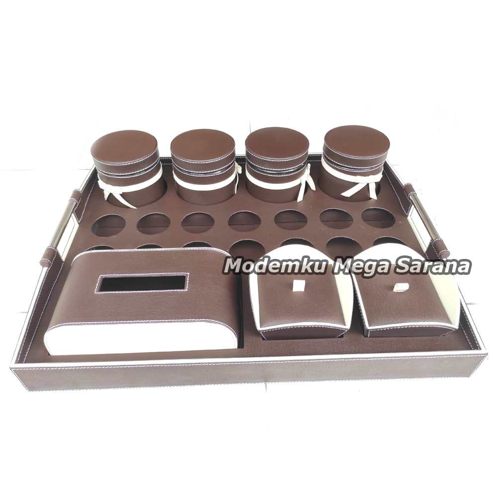 TRAY set Lebaran 1 Tisu 2 Box Permen 4 Toples 14 Lubang Aqua