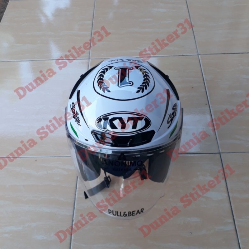 STIKER HELM LEOPARD HALF FACE FULLSET