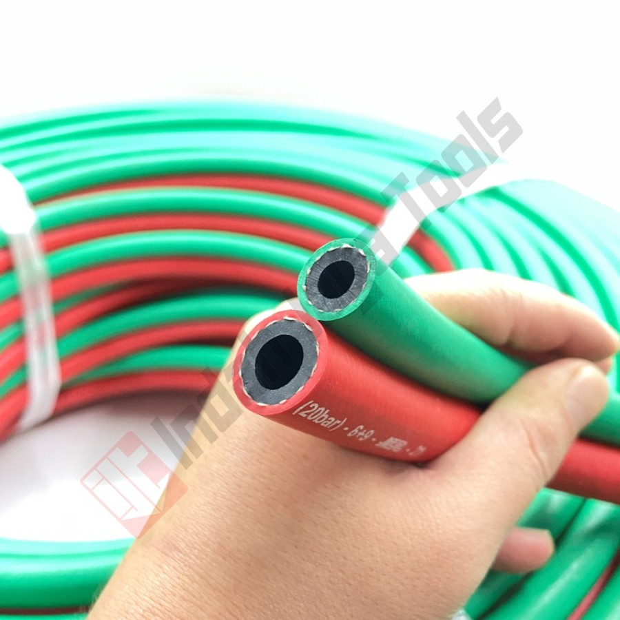 SELANG LAS DOUBLE 3/8&quot; X 1/4&quot; NCR THAILAND TWIN WELDING RUBBER HOSE