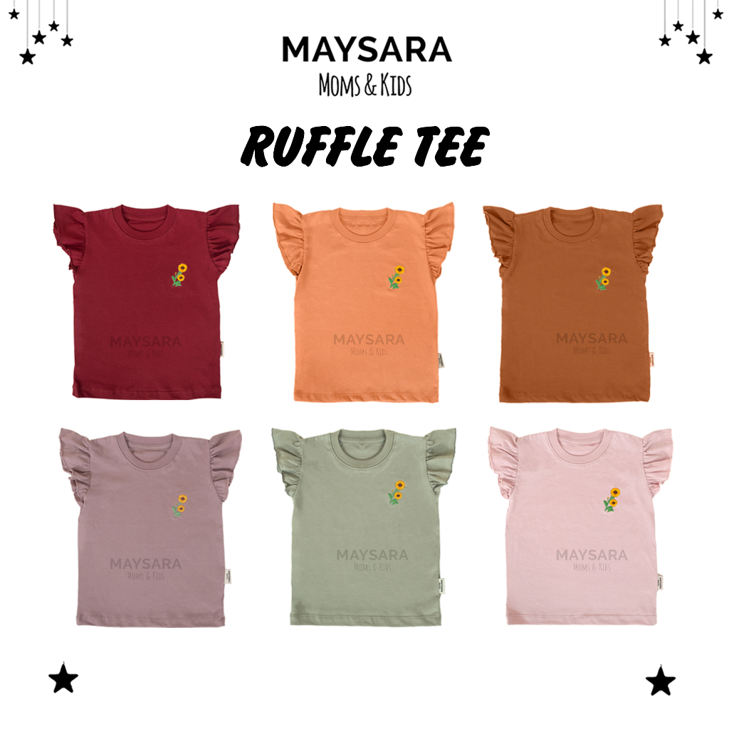 Kaos Anak Perempuan Ruffle Tee Atasan Baju Maysara Vol2