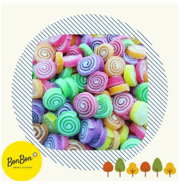 

Permen Jeli Buah Rol Lingkaran / Fruit Jelly 250 Gram