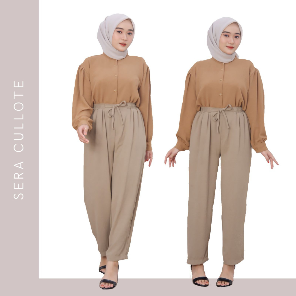 Ayasha Hijab - Sera Pants Crinkle Airflow Celana Baggy Pensil Jumbo