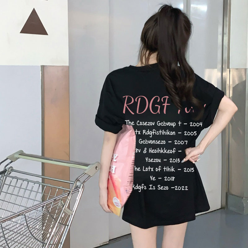 Print T-shirt Kaos Lengan Pendek Vintage Pink ShutDown Baju Wanita Oversize Korean Style