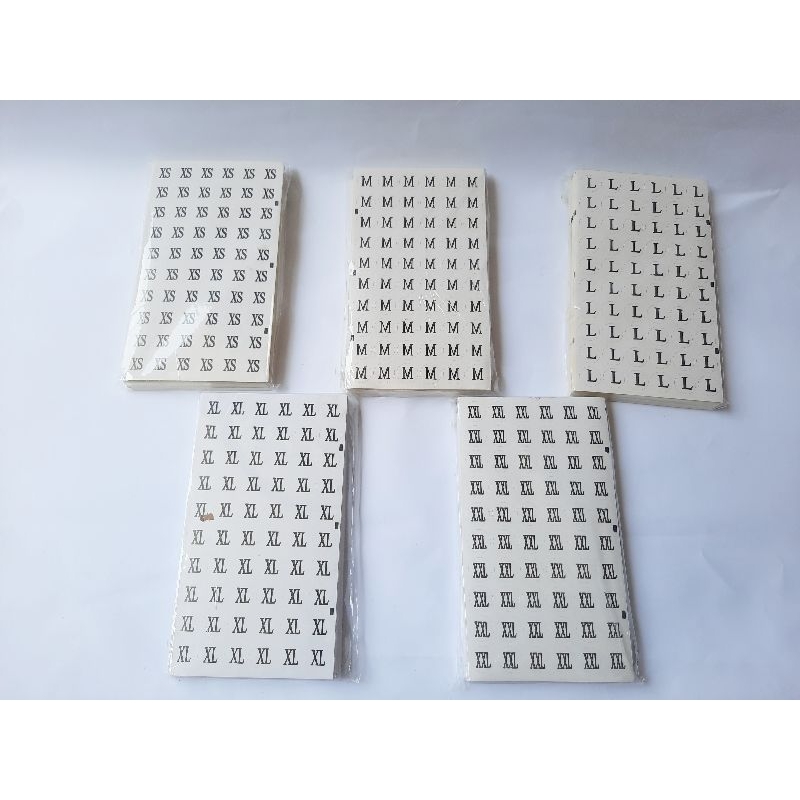 

STIKER LABEL UKURAN SIZE XS, S, M, L, XL, XXL (DIAMETER 15mm)