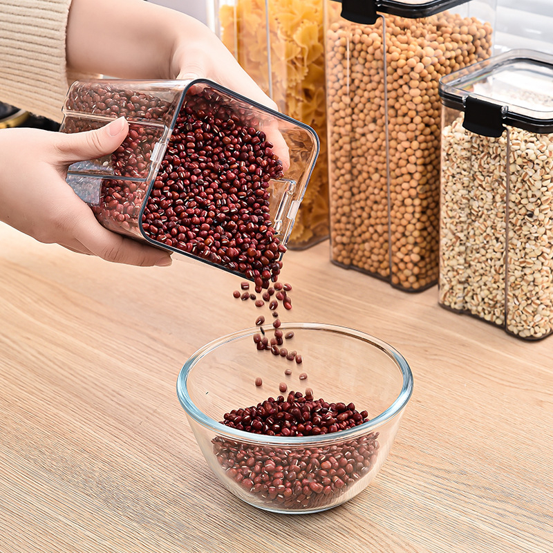 AVVET Toples Penyimpanan Cereal Kotak Bening Kedap Udara 460ML Kontainer Makanan Storage Jar Food Tempat Bumbu Wadah Snack  Storage Box Penyimpanan Bahan Makanan Murah Import