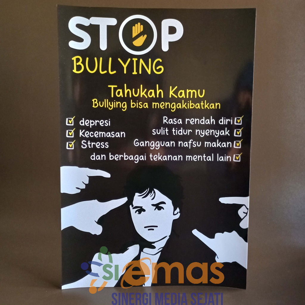 Poster Stop Bullying | Poster Akibat Bullying | Poster Pencegahan Bullying | Poster Sekolah | Poster