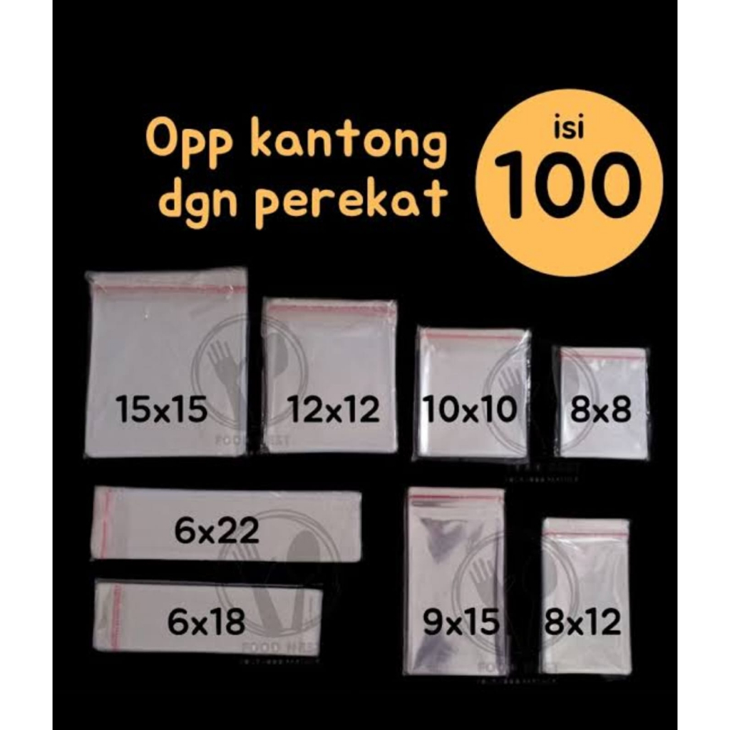 Plastik OPP Lem | Plastik OPP Dengan Perekat | Untuk Lidah Perekat Ada Kelebihan 3cm | Ukuran Plasti