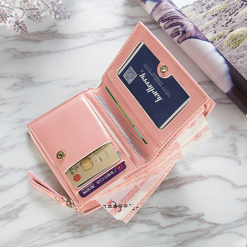DOMPET LIPAT WANITA KECIL BAELLERRY ORIGINAL MURAH KOREA CEWEK LUCU SLOT KARTU KULIT PINK BARBARA IMPORT UANG KOIN RESLETING BRANDED PREMIUM MINI REMAJA KEKINIAN SIMPLE WA677P3