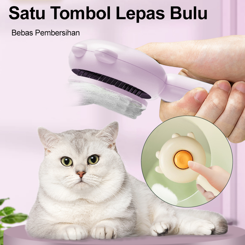 AmazeFan sisir kucing sisir bulu anjing sisir kucing bulu rontok Pet Grooming Brush  Lembut dan nyaman sikat bulu kucing Sisir pijat kucing dan anjing Sisir Hewan Peliharaan Depilasi instan scratcher kucing Kulit sensitif &amp; Saat mencukur &amp; membuat gaya