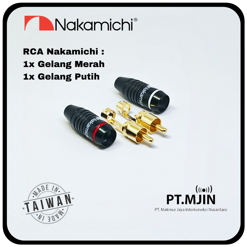 Konektor RCA male Nakamichi body hitam high quality