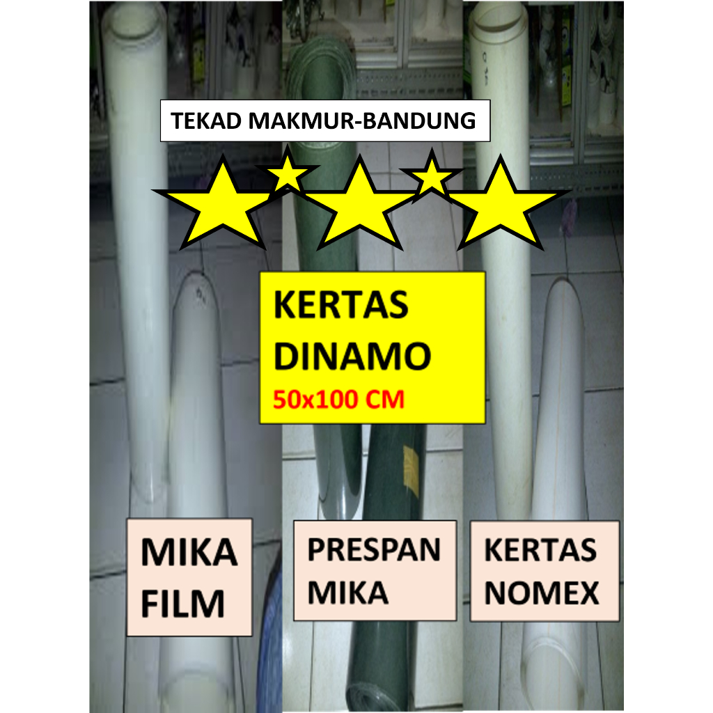 Kertas Gulung Dinamo Trafo - 50x10O cm - Prespan Mika Hijau - Mika Film Putih Susu - Kertas Nomex