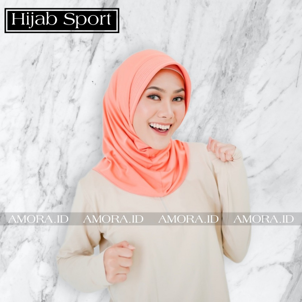 AMORA HIJAB SPORT BERGO / JILBAB SPORTY INSTANT / KERUDUNG OLAHRAGA SANTAI