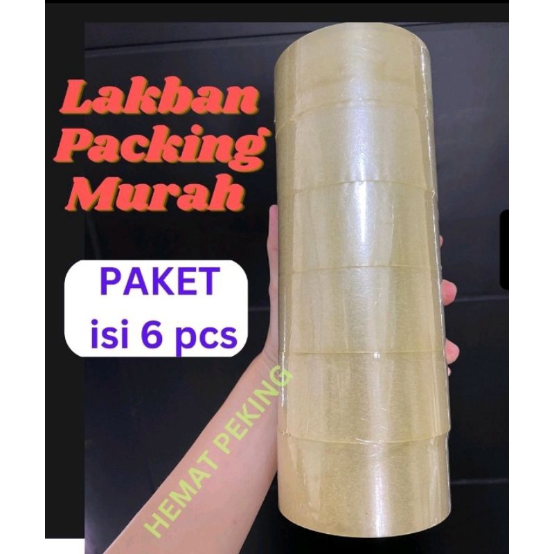 

Lakban Bening Murah Transparan Plakban CLEAR isi 6 pcs