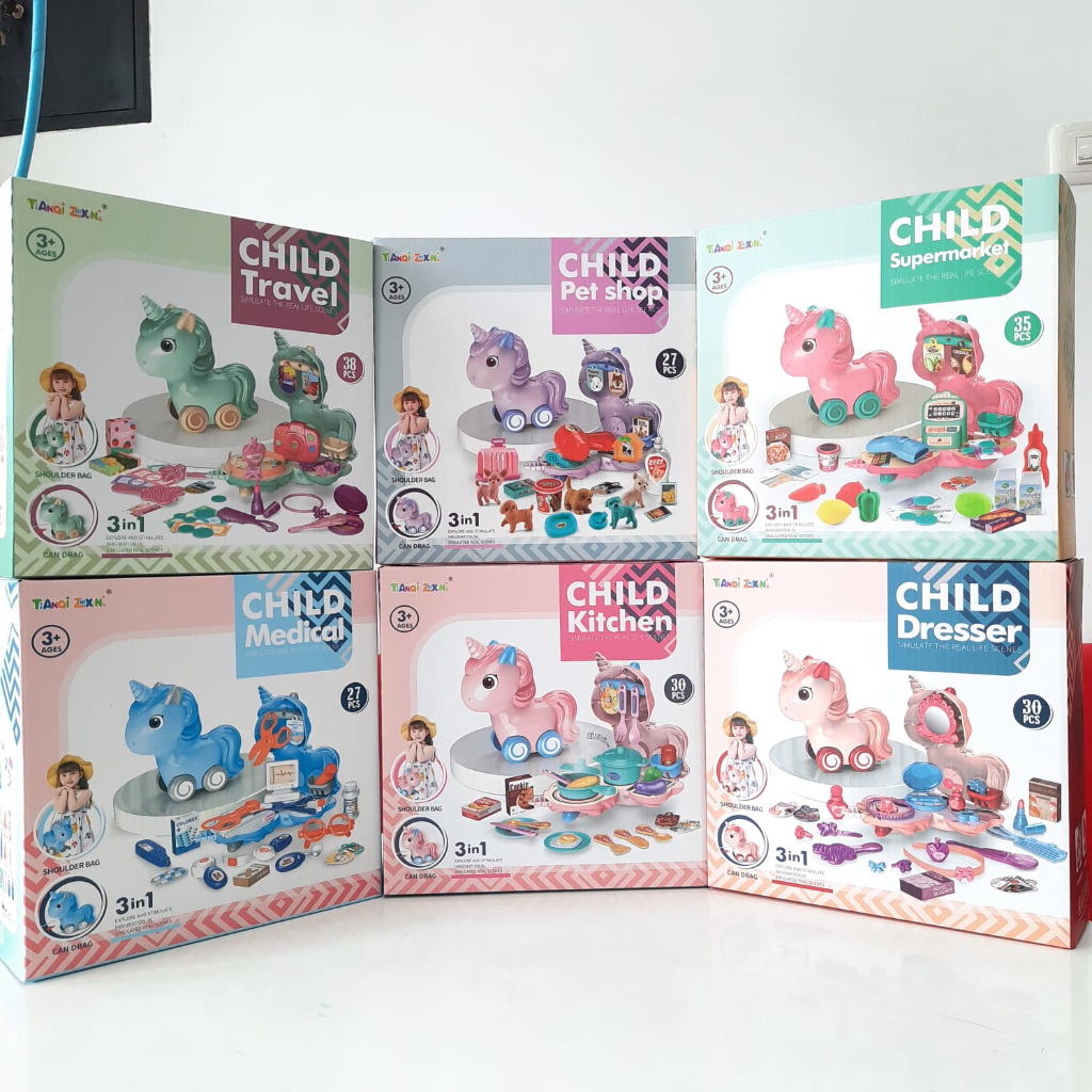 Unicorn Child Mainan Set Mainan Anak Kuda Unicorn Magic