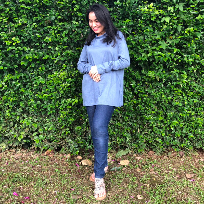 Defect Turtle Indigo - Blouse Turtle Polos - Atasan Panjang Wanita PD51