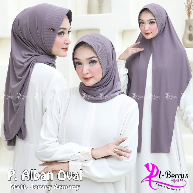 HIJAB PASHMINA PET INSTAN OVAL MATT JERSEY BY EL BERRY'S HIJAB - P ALBAN OVAL