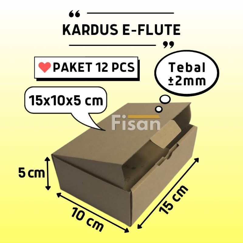 

12 Pcs Kardus E-Flute Dus Box Kotak Hampers Baju Polos 15x10x5 cm