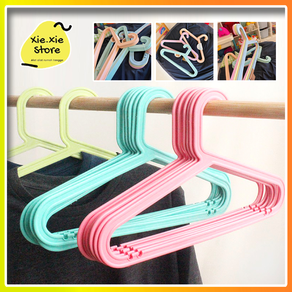 Gantungan Baju Anak /Hanger Plastik Anak- Isi 6 Pcs Type 703 / Xiexie Store