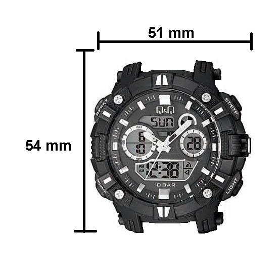 Jam Tangan Pria Casual Sporty Digital Double Time Original Q&amp;Q QnQ QQ GW88 GW88J Diameter Besar