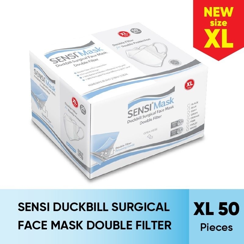 Masker Sensi Duckbill XL Putih//Hitam//Abu