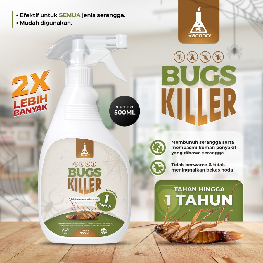 RACOON Bugs Killer Spray Anti Serangga Semut Kecoa 500ML Basmi Kecoak