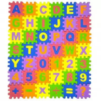 Puzzle Spon Mainan Kreatif Angka Dan Huruf Untuk Anak Isi 42 Puzzle