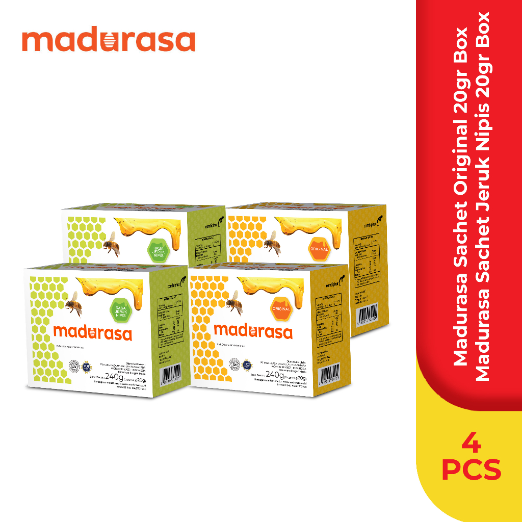 

2 Madurasa Sachet Original 20gr Box & 2 Madurasa Sachet Jeruk Nipis 20