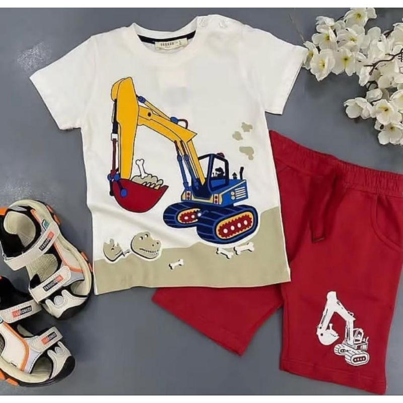 baju setelan anak Beko Biru laki laki & perempuan 1-6 tahun