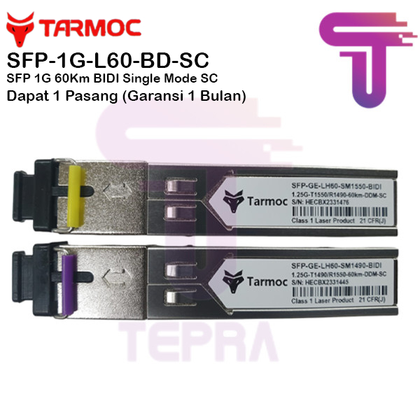 Tarmoc SFP 1G BIDI 60KM SC | Mikrobits, Mikrotik, Cisco Compatible