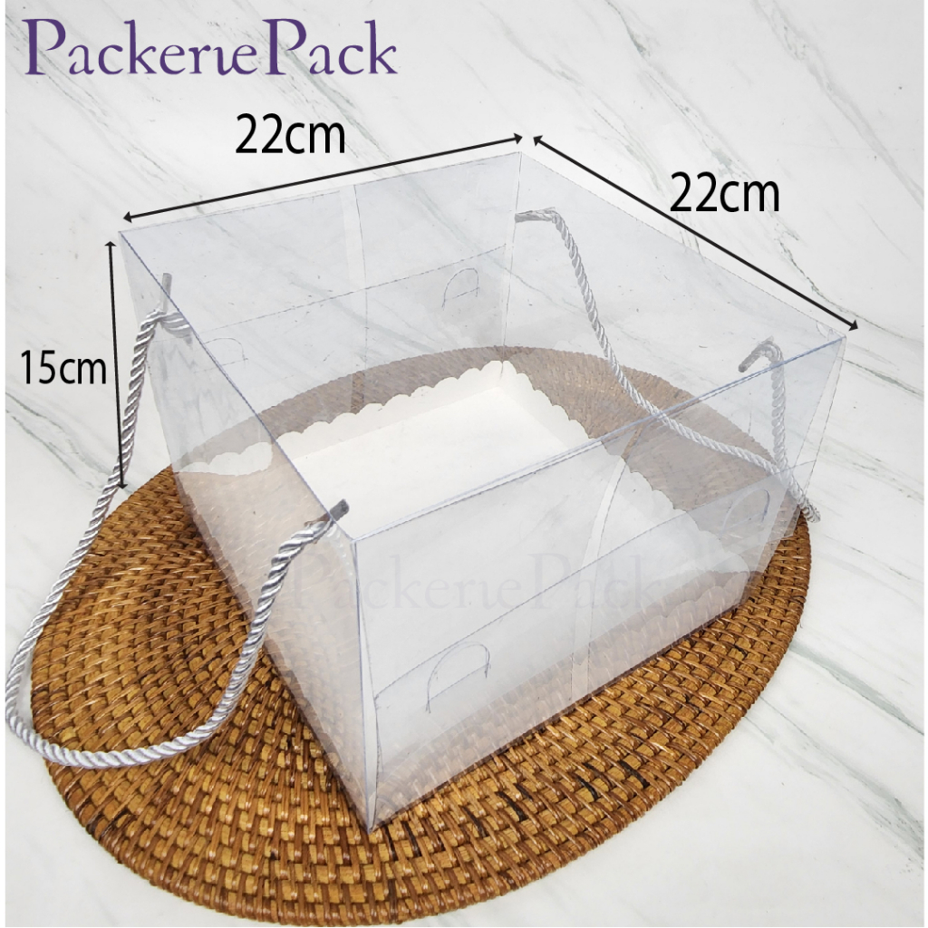 

(1 PCS) MIKA FUJI BOX TRANSPARAN 22x22x15CM/ MIKA FUJI TENTENG 22x22x15cm