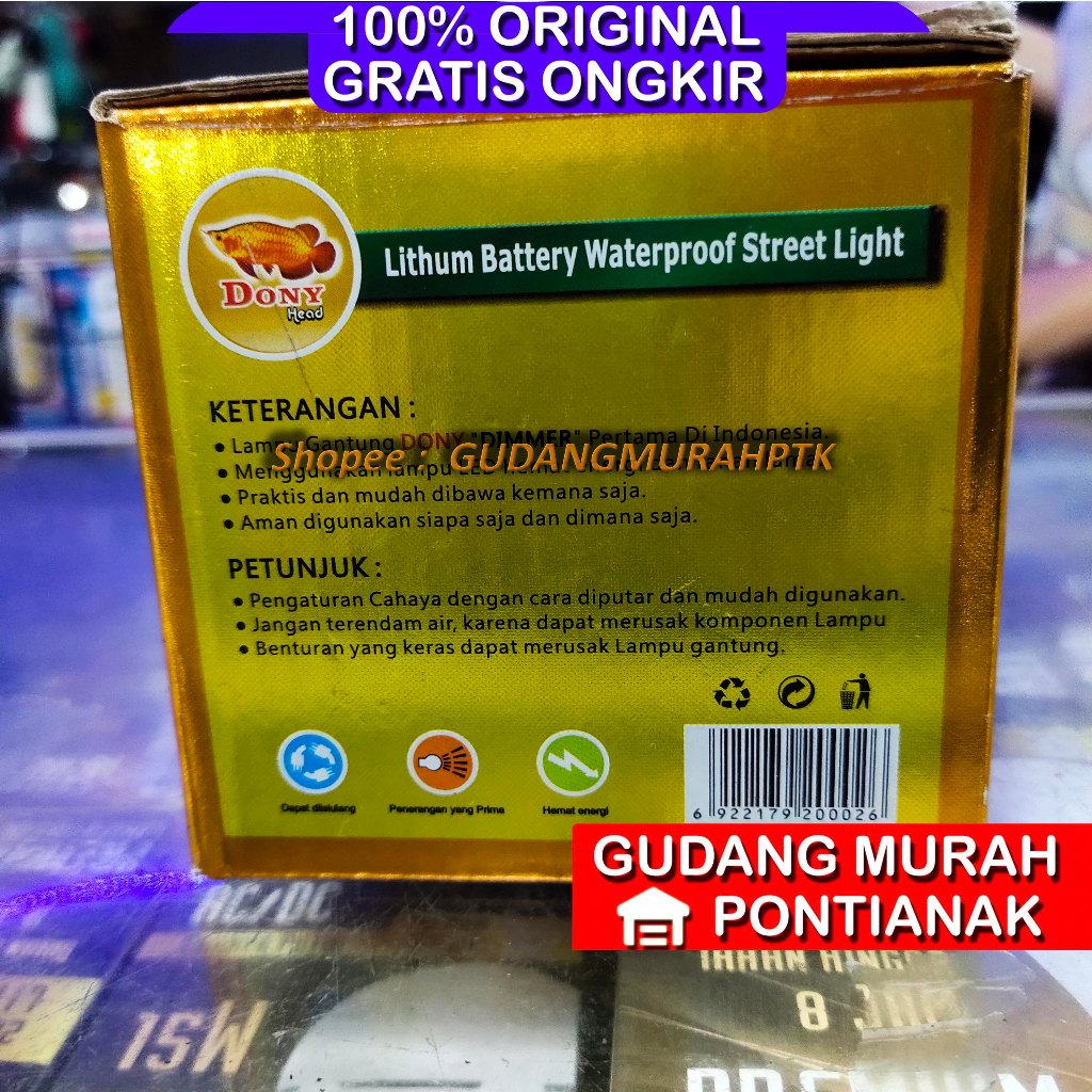 Senter Emergency Lamp Dony LG-903 Lampu Darurat Gantung Cahaya Putih TAHAN LAMA AWET TERANG LG 903