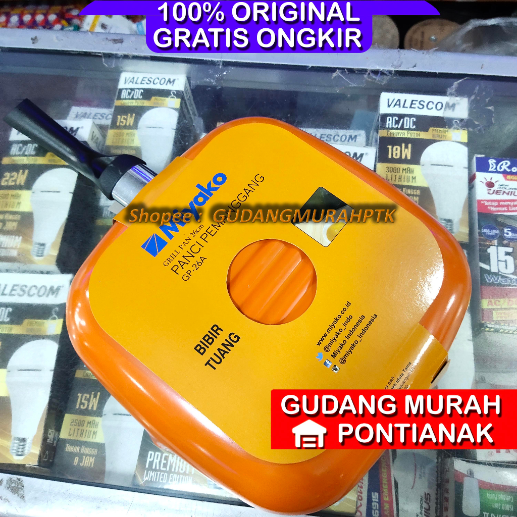 Miyako GP-26A Grill Pan 26 cm Griddle Pan Penggorengan Grill Non Stick 26 cm Miyako GP 26 A Tidak Lengket