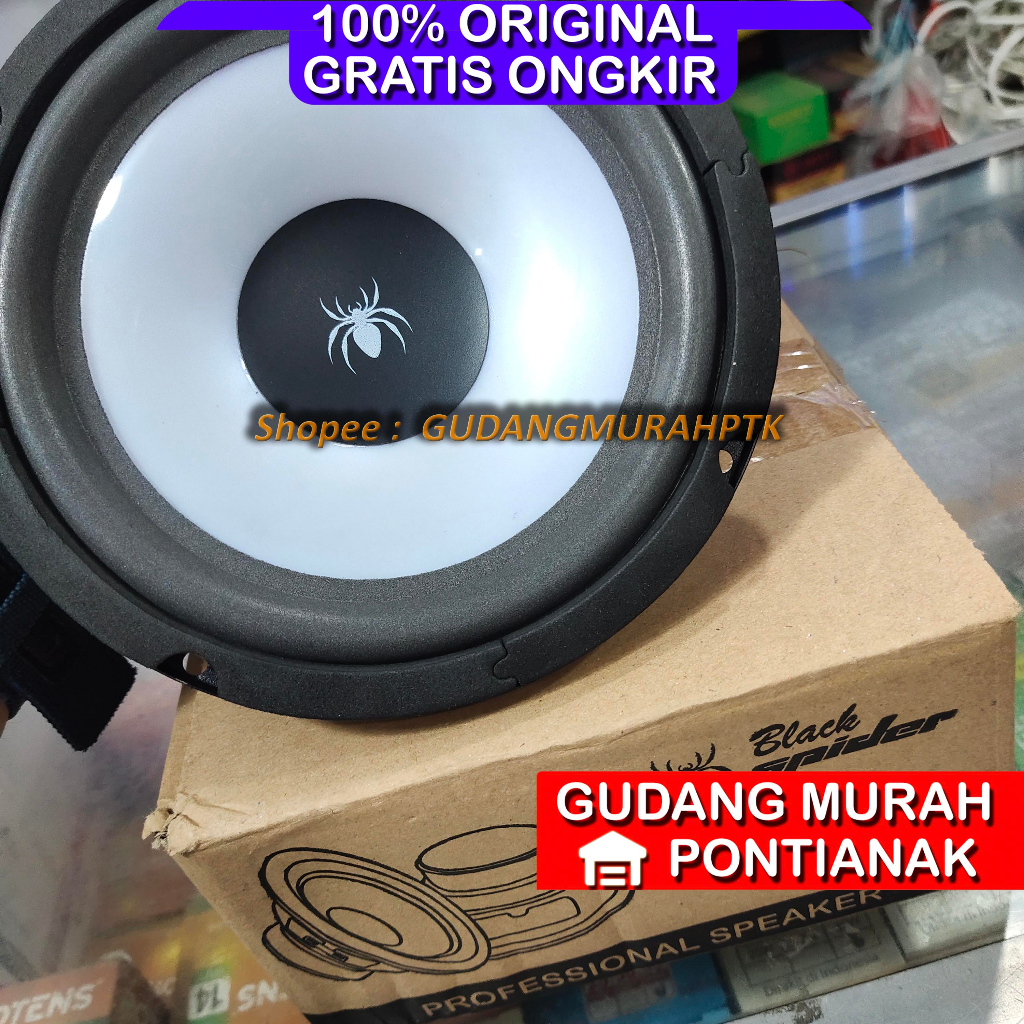 Speaker Blackspider 6&quot; 100 Watt 610 WFPP Black Spider 610WFPP Ori 6 Inch 100W 100watt Woofer Bass Kualitas ATAS