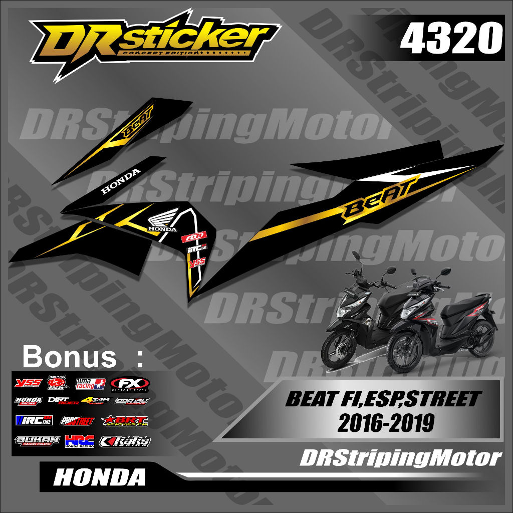 [COD] Striping Semifull Beat Esp FI STREET Racing // Stiker Beat FI 2016 2017 2018 2019 Variasi List