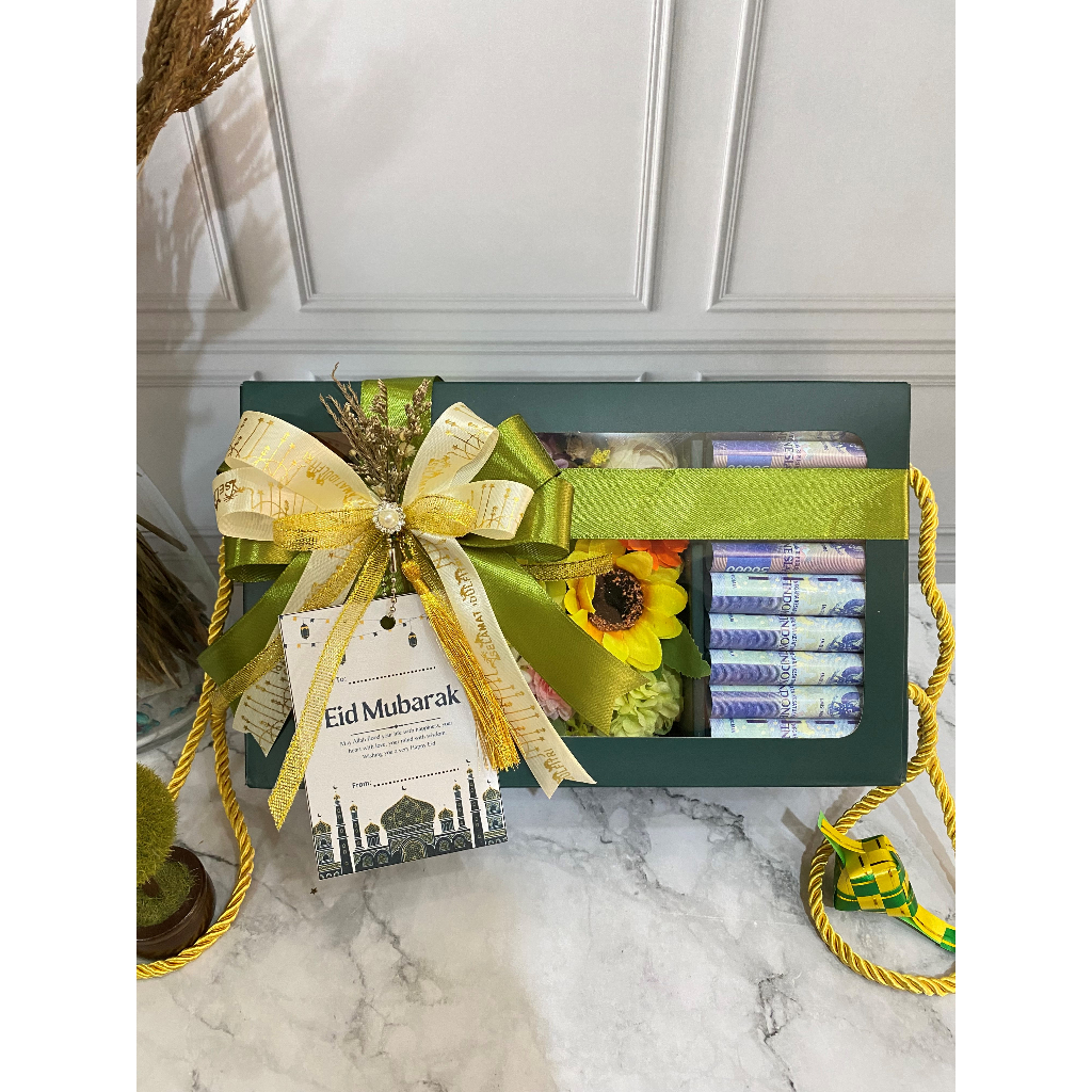 HAMPERS IDUL FITRI/LEBARAN MONEY FLOWER BOX/GIFTBOX MONEY/MONEY BLOOMBOX/MONEY BOX/ANGPAU LEBARAN/HA