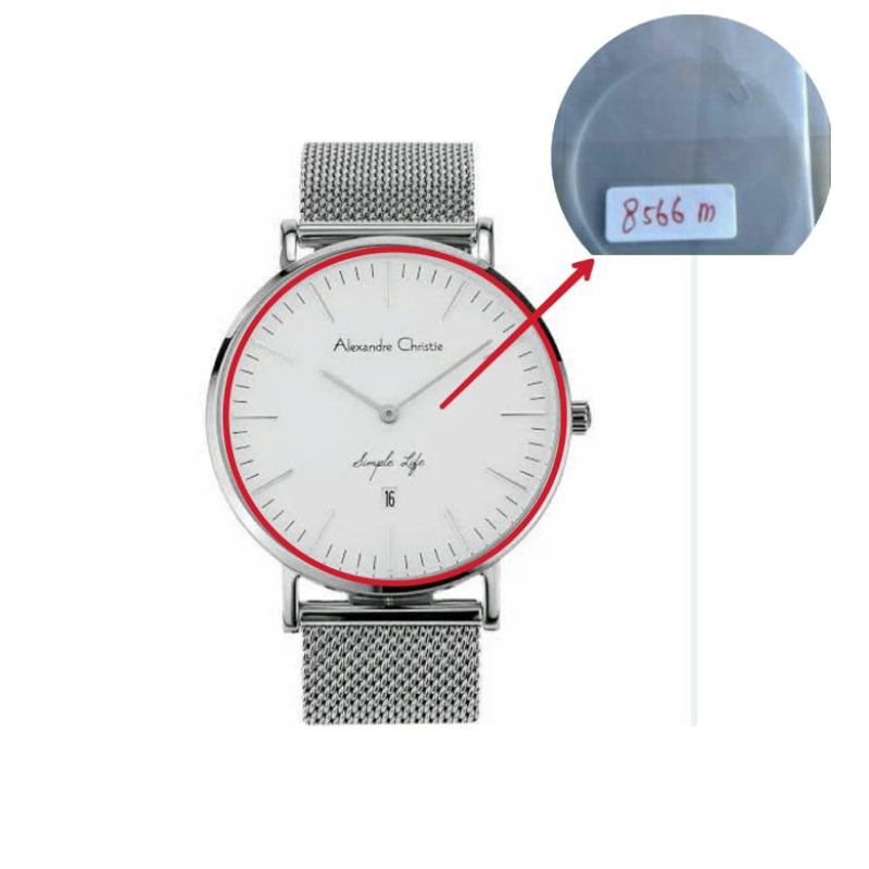 kaca jam tangan Alexandre Christie 8566 pria - Original 100%