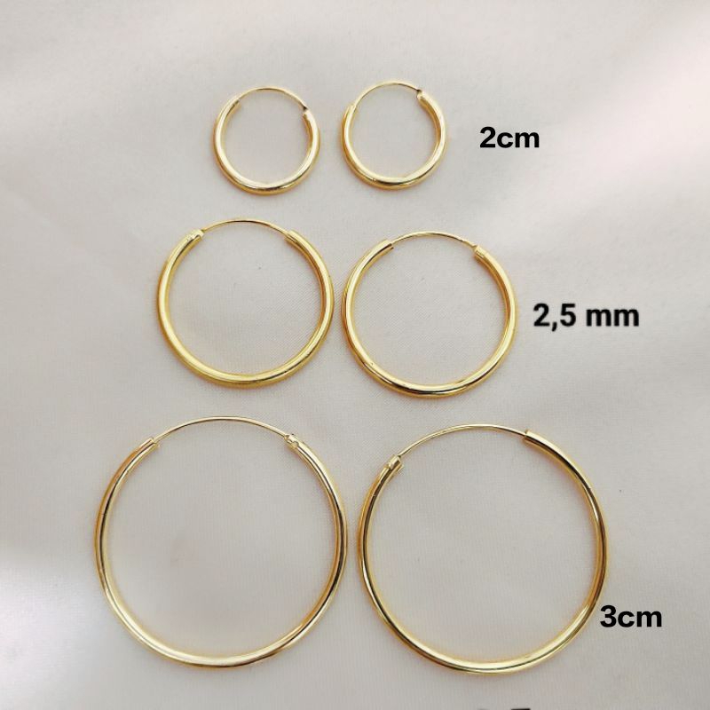 anting gipsi bulat anting xuping wanita lapis emas