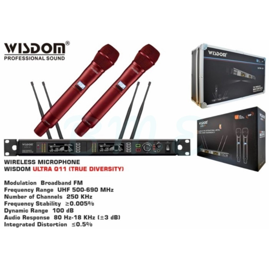 Mic Wireless WISDOM ULTRA Q11 / Q 11 UHF 2 Mic Handel Koper Original