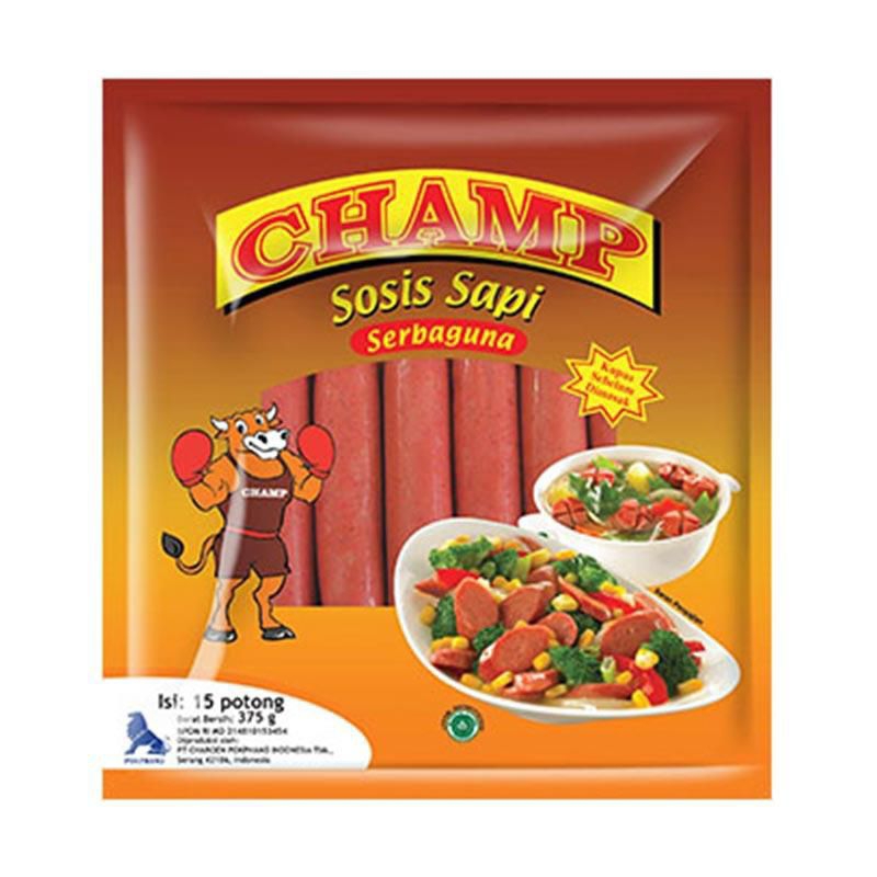 

CHAMP BEEF SAUSAGE 375 GR / SOSIS SAPI CHAMP ISI 15 PCS