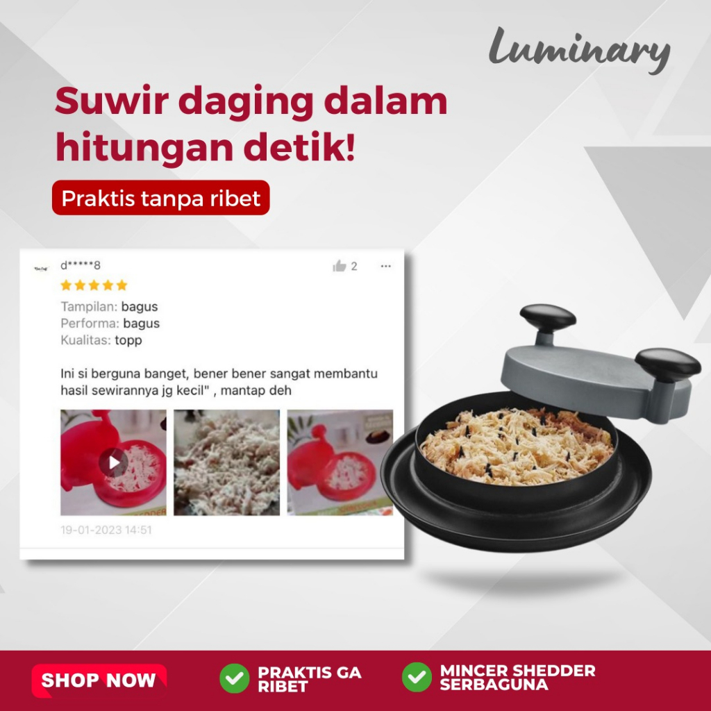 Mincer Shredder Alat Pemotong Sayuran Penghancur Bawang Putih Suwir Daging Pencacah Manual Praktis Serbaguna Vegetable Cutter Peralatan Dapur