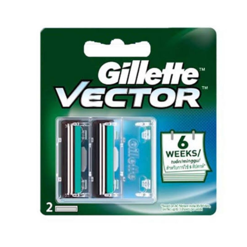 Gillette Goal Super Platinum- Merah Isi 5s / Vector Refill isi 4s / Blue 2 Isi 10s ( 7+3 ) Cukur Razor Dengan 2 Mata Pisau Cukur / Gilette / Gillete