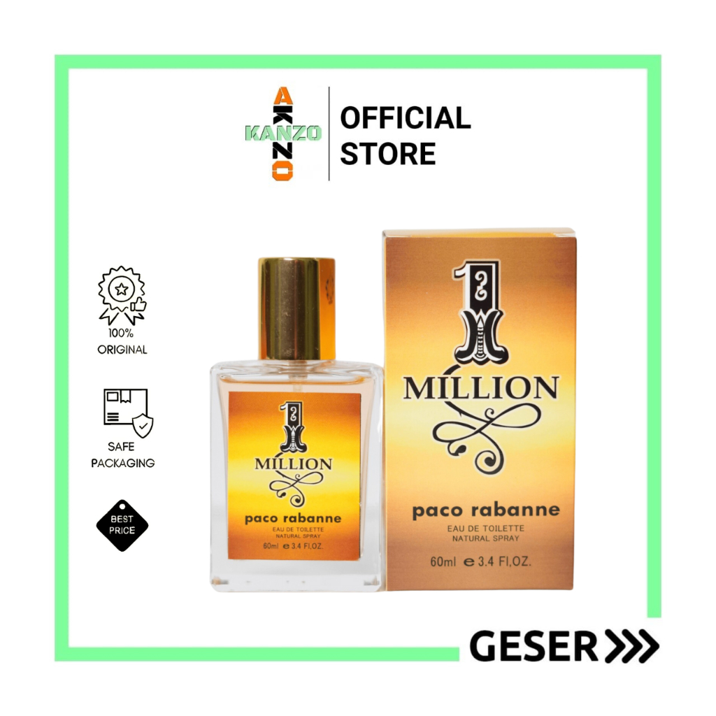 Kanzo - Parfum One Million 60ml Premium / Parfum One Million 60ml Best Seller / Parfum Pria Tahan Lama