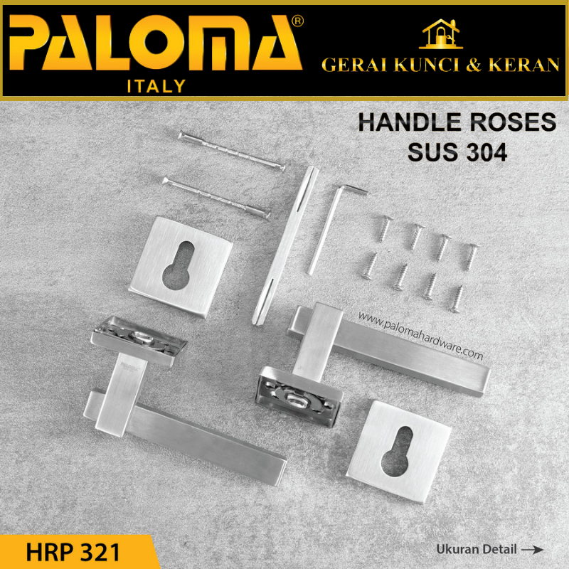 Handle Pintu Roses PALOMA HRP 321 LHT XISCO SQ STAINLESS STEEL