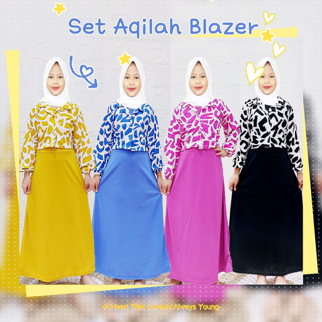CARLINA SET AGILAH BLAZER SET GAMIS RUFFLE KOMBINASI ROMPI ANAK PEREMPUAN 2-13tahun
