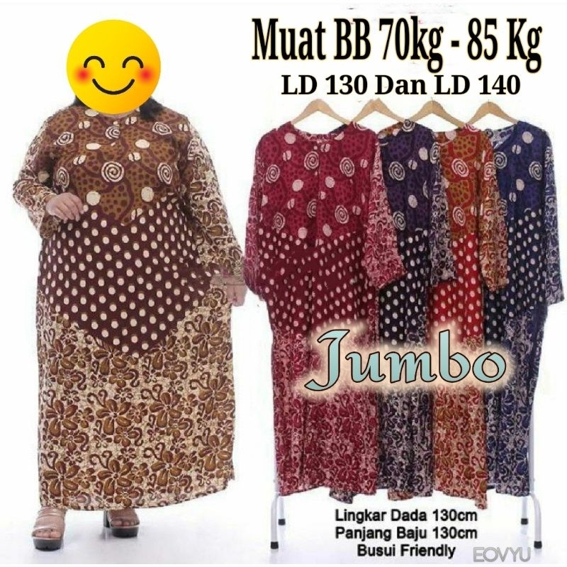 BALIKPAPAN Daster Longdress Jumbo Tangan Panjang BB 85 Kg